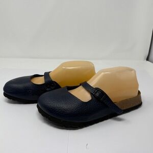 Birkenstock Maria Mary Jane Clogs Leather Navy 36 Women's 7 Adjustable Strap